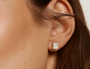 Rose :: sophisticated elongated radiant diamond earrings modern luxury design