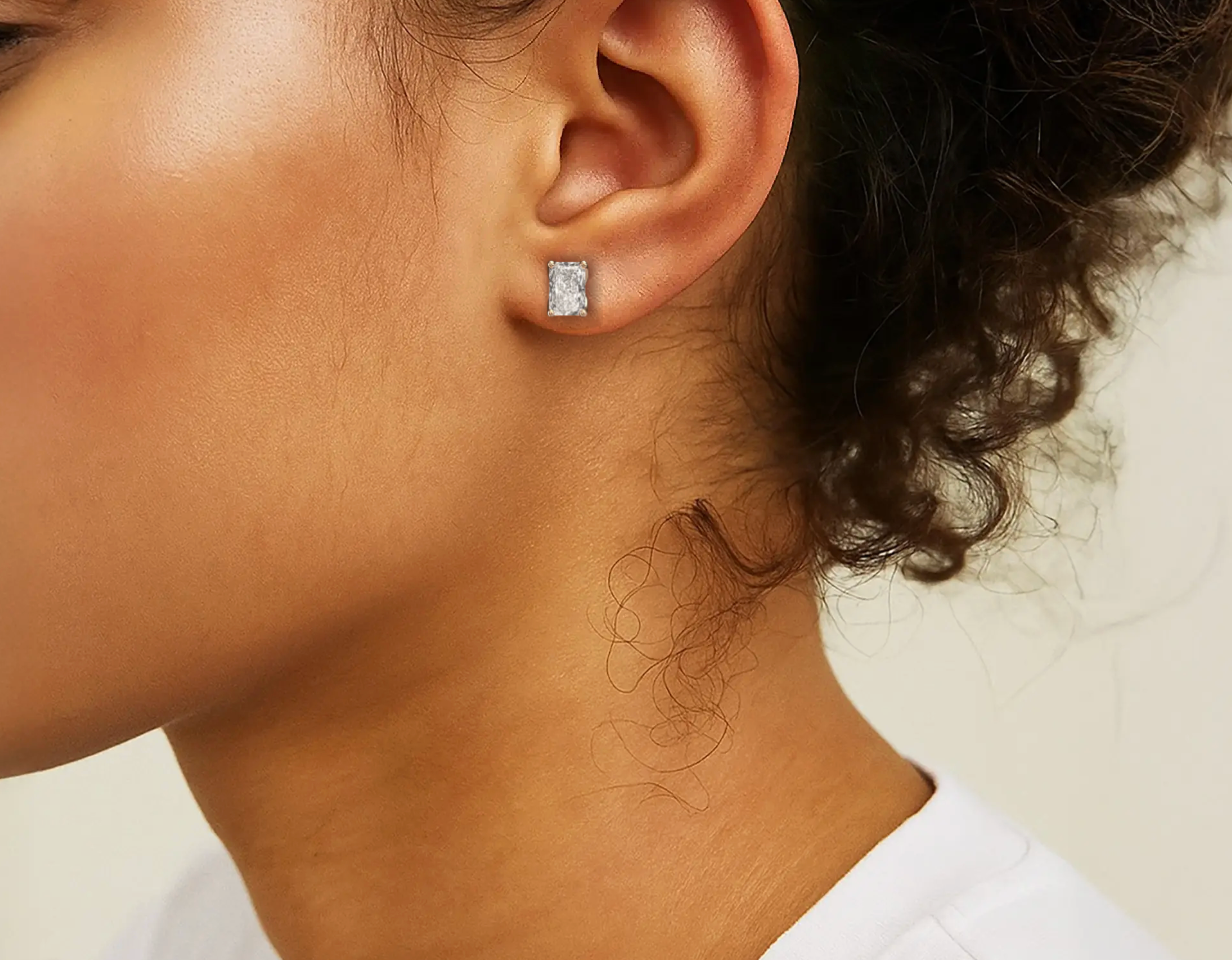 Rose :: luxury round lab grown diamond earrings premium craftsmanship