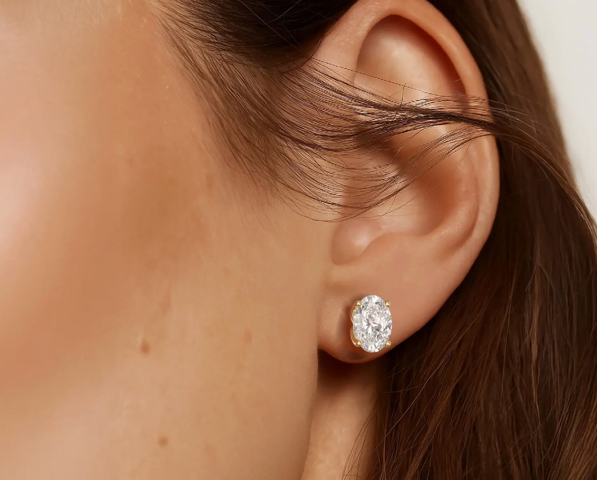 Yellow :: luxury round lab grown diamond earrings premium craftsmanship