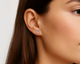 White :: elegant round diamond studs lab grown modern luxury design