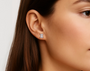 White :: round lab grown diamond studs brilliant cut elegant design