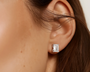 White :: lab grown diamond studs round cut luxury fine jewelry for women
