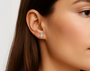 Yellow :: round diamond stud earrings eco friendly lab grown luxury design