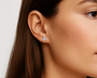 Rose :: round cut lab diamond earrings elegant everyday wear jewelry