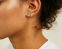 Yellow :: round cut lab diamond earrings elegant everyday wear jewelry