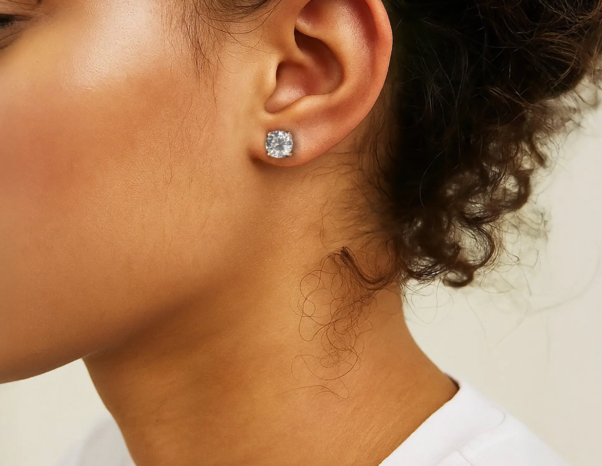 Rose :: round diamond earrings IGI certified lab grown fine jewelry