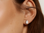 White :: premium round diamond stud earrings lab grown IGI certified stones