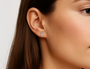 Rose :: round lab grown diamond stud earrings IGI certified brilliant sparkle