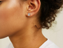 Rose :: lab grown diamond studs round cut luxury fine jewelry for women
