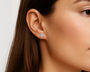 White :: elegant round diamond studs lab grown modern luxury design