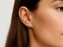 Rose :: modern round lab diamond earrings minimalist elegant studs