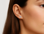 White :: round lab grown diamond studs brilliant cut elegant design