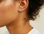 Yellow :: modern round lab diamond earrings minimalist elegant studs