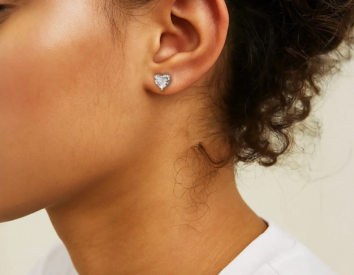 Yellow :: modern round lab diamond earrings minimalist elegant studs