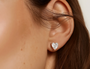 Rose :: round diamond earrings lab grown eco friendly fine jewelry gift