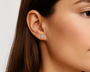 Yellow:: emerald cut halo lab grown diamond stud earrings sustainable diamond jewelry gift for her modern luxury studs for daily elegance