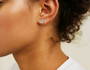 White :: minimalist bezel diamond earrings round lab grown 3ct total weight white gold elegant everyday luxury jewelry