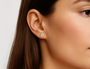 Yellow :: modern luxury diamond studs lab grown 3 carat round bezel set 14k white gold fine jewelry piece