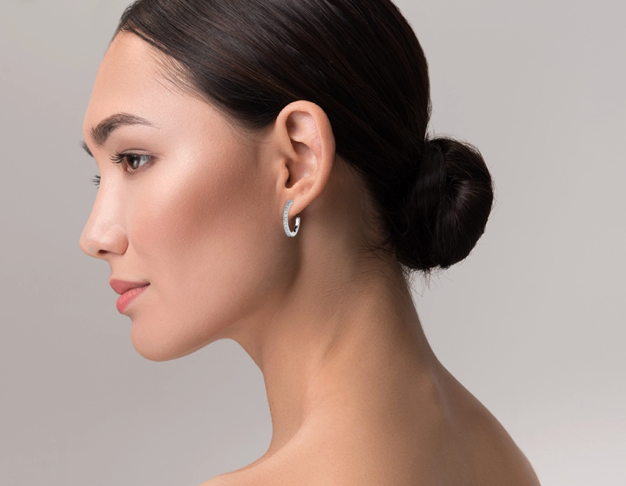 White :: 0.50ct lab grown diamond earrings round brilliant white gold simple elegant stud design