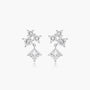 White|Rose :: princess cut lab grown diamond cluster stud earrings square multi stone design white gold fine jewelry for women