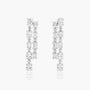 Common :: cascading lab grown diamond drop earrings layered design white gold elegant flowing fine jewelry for women
