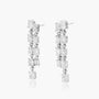 Common :: flowing lab grown diamond drop earrings cascading multi stone design white gold graceful luxury jewelry