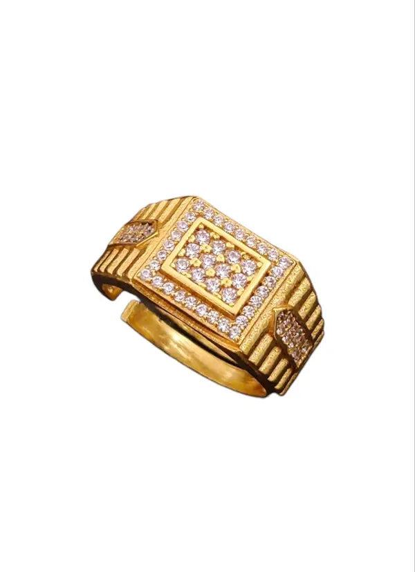 Square in Square Designed Diamond Ring for Boys & Men