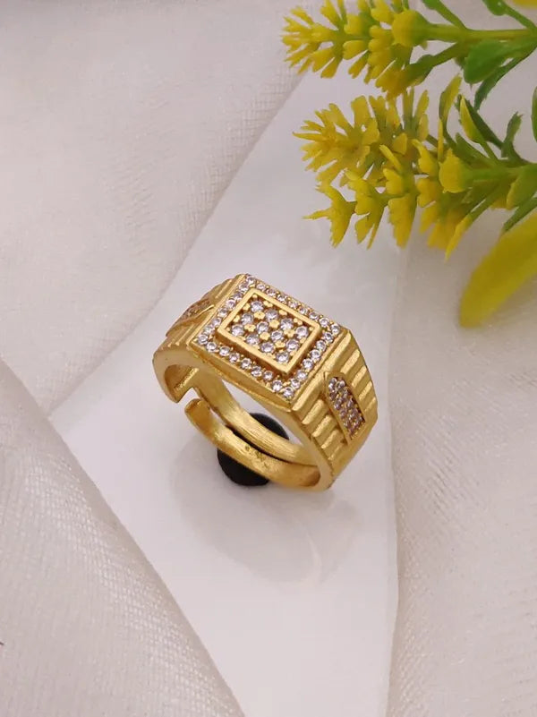Square in Square Designed Diamond Ring for Boys & Men