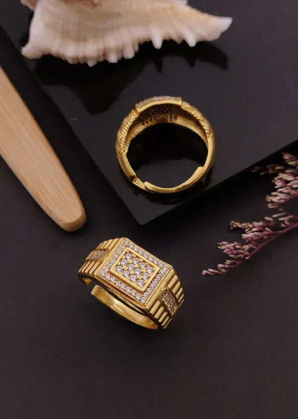 Square in Square Designed Diamond Ring for Boys & Men