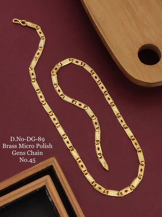 Stylish Biscuit Design Gold Plated Premium Anti Tarnish & Waterproof Chain