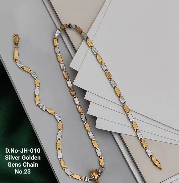 Silver Golden Anti Tarnish & Waterproof Chain For Men & Boys