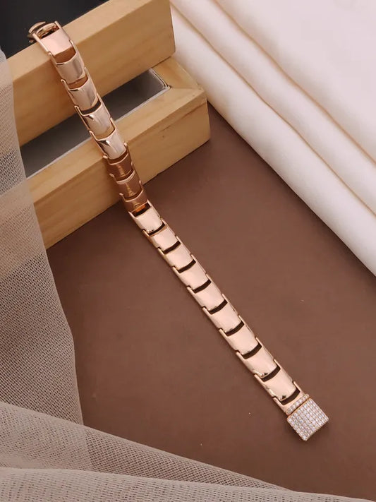 Stylish Rose Gold & Silver Polish Designer Xuping Bracelet