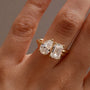 Common :: 18K yellow gold Toi Et Moi ring with D color VVS2 lab grown diamonds.