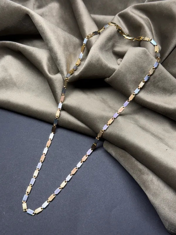 Silver Golden Anti Tarnish & Waterproof Chain For Men & Boys