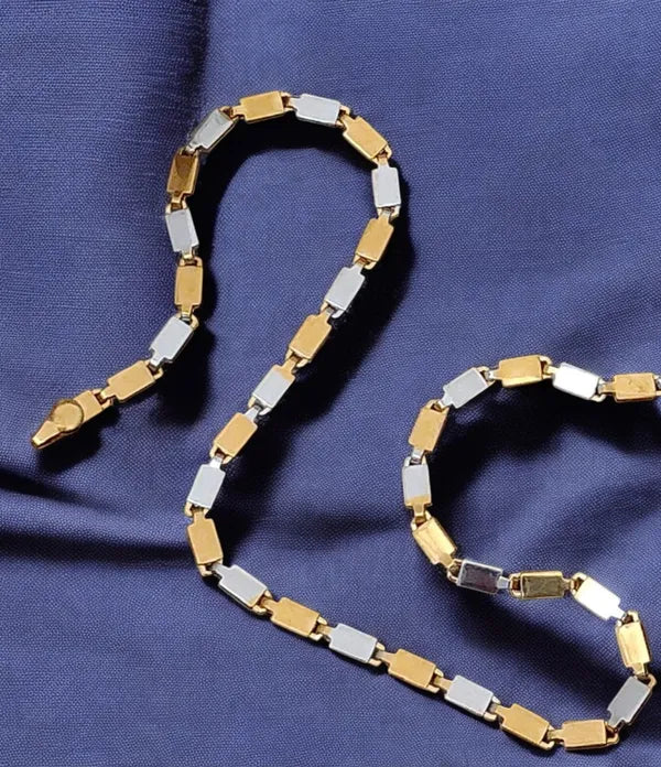 Silver Golden Anti Tarnish & Waterproof Chain For Men & Boys