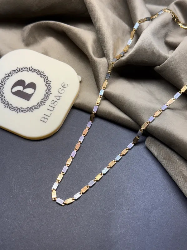 Silver Golden Anti Tarnish & Waterproof Chain For Men & Boys