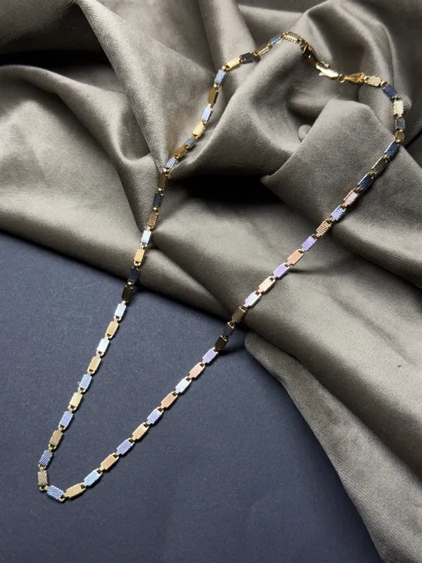 Silver Golden Anti Tarnish & Waterproof Chain For Men & Boys