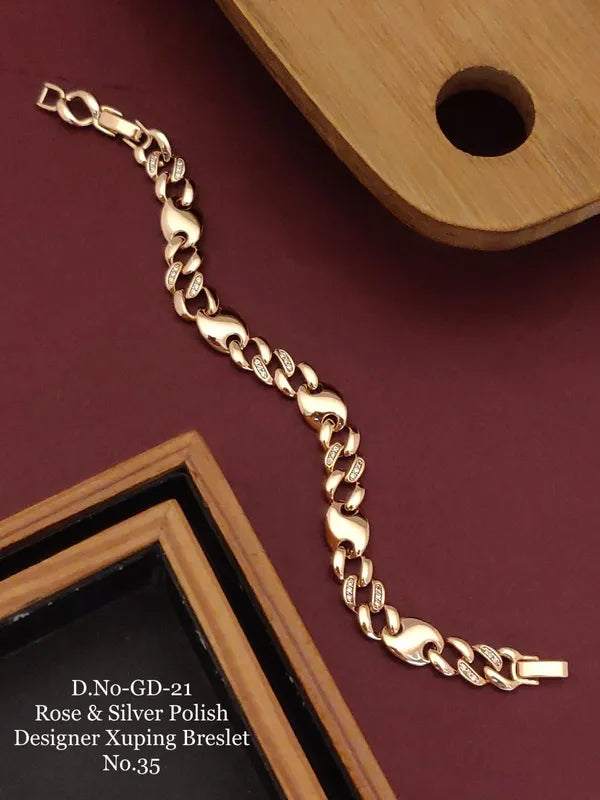 Rose Gold & Silver Polish Designer Xuping Bracelet