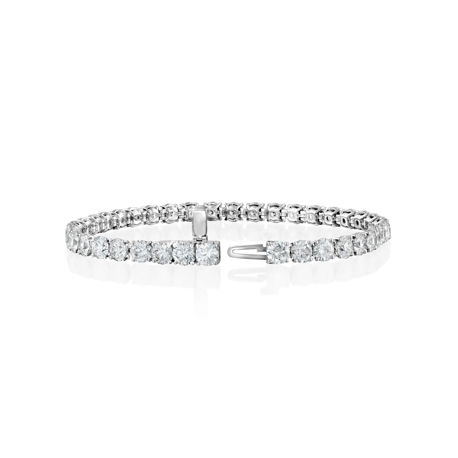 white :: 9ct lab grown diamond tennis bracelet round brilliant diamonds