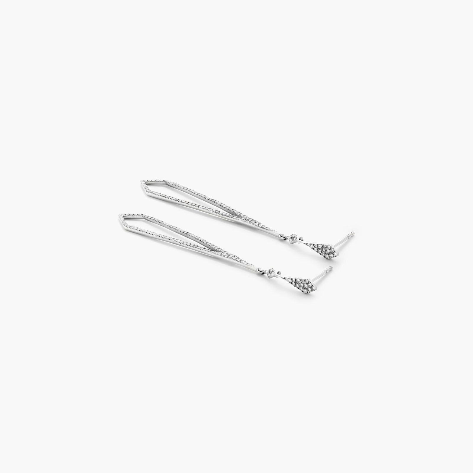 White :: lightweight lab grown diamond drop earrings petite design white gold subtle everyday elegance