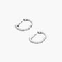White|Rose :: minimalist pave lab grown diamond huggie hoops white gold sleek close to ear design
