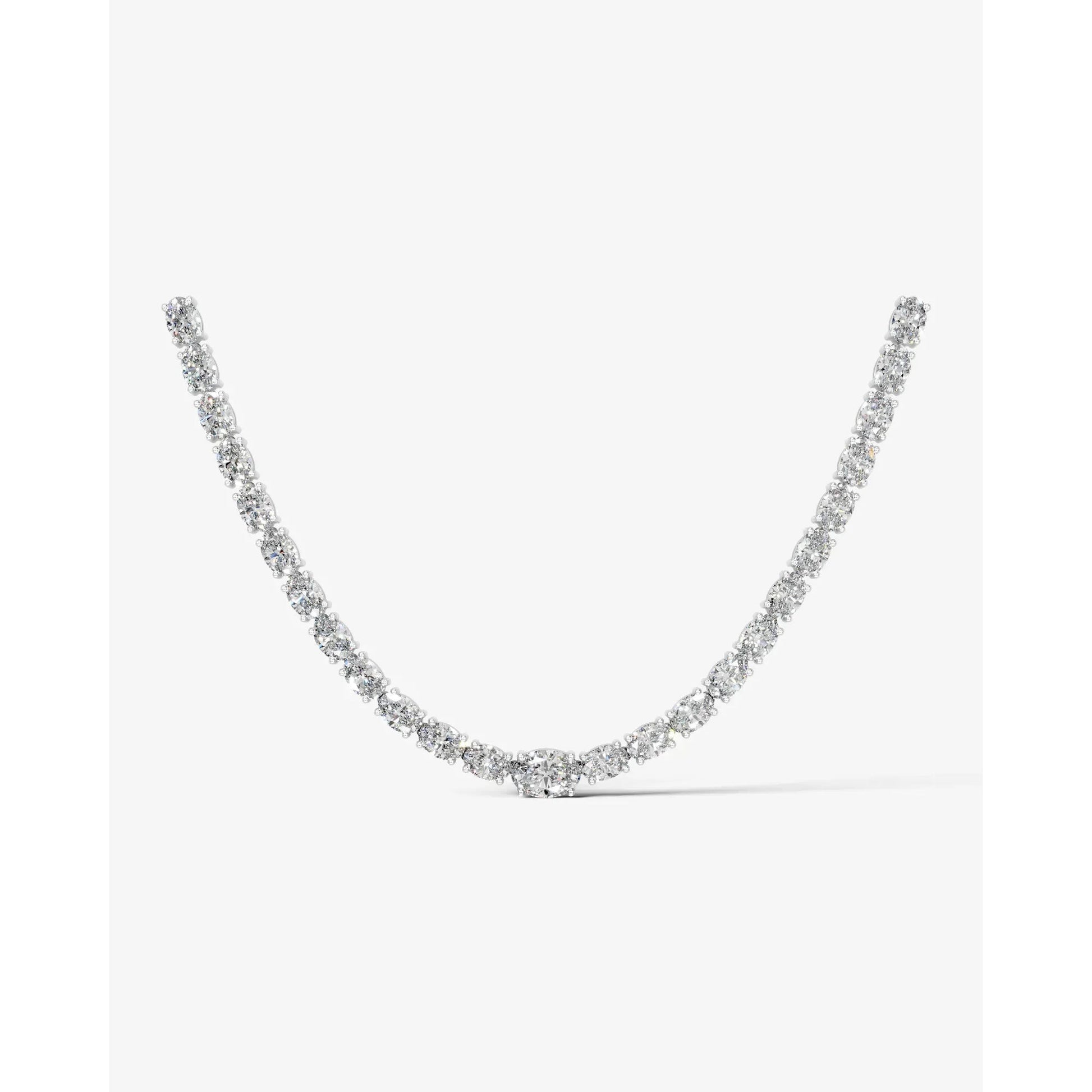 white :: round lab grown diamond necklace IGI certified luxury collier
