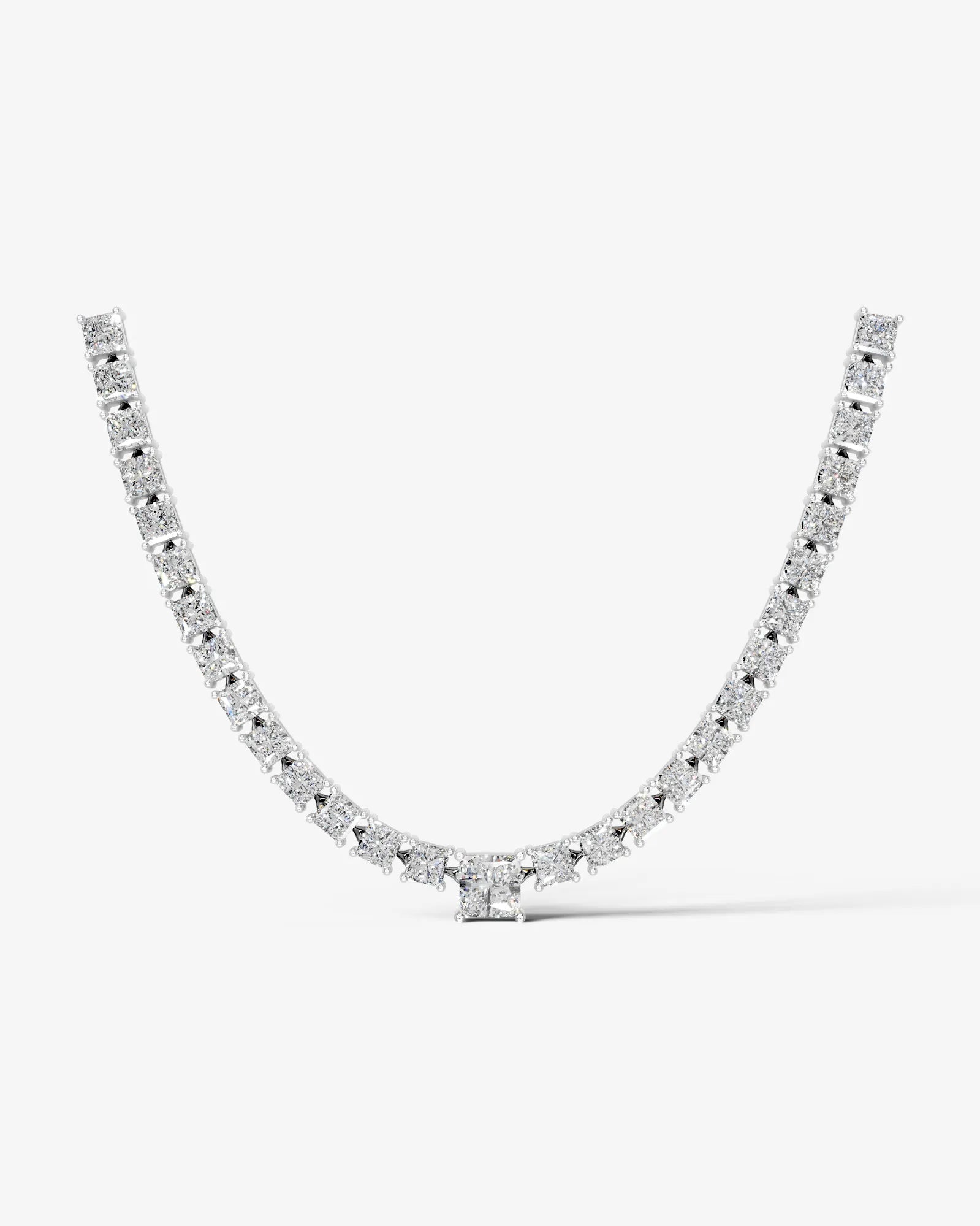 white :: princess lab grown diamond necklace IGI certified luxury collier