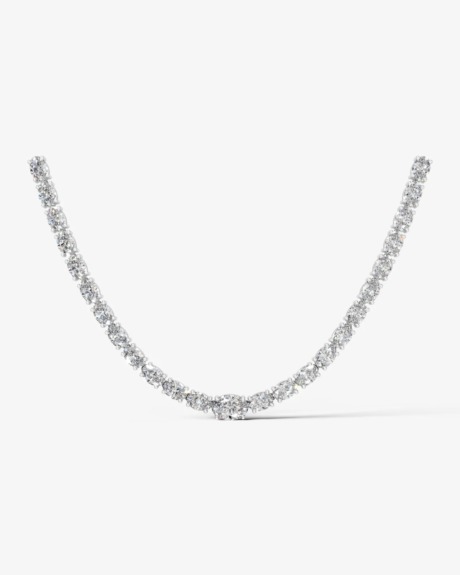 white :: oval lab grown diamond necklace IGI certified luxury collier