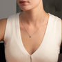 white :: modern white gold solitaire necklace with secure petal prong setting