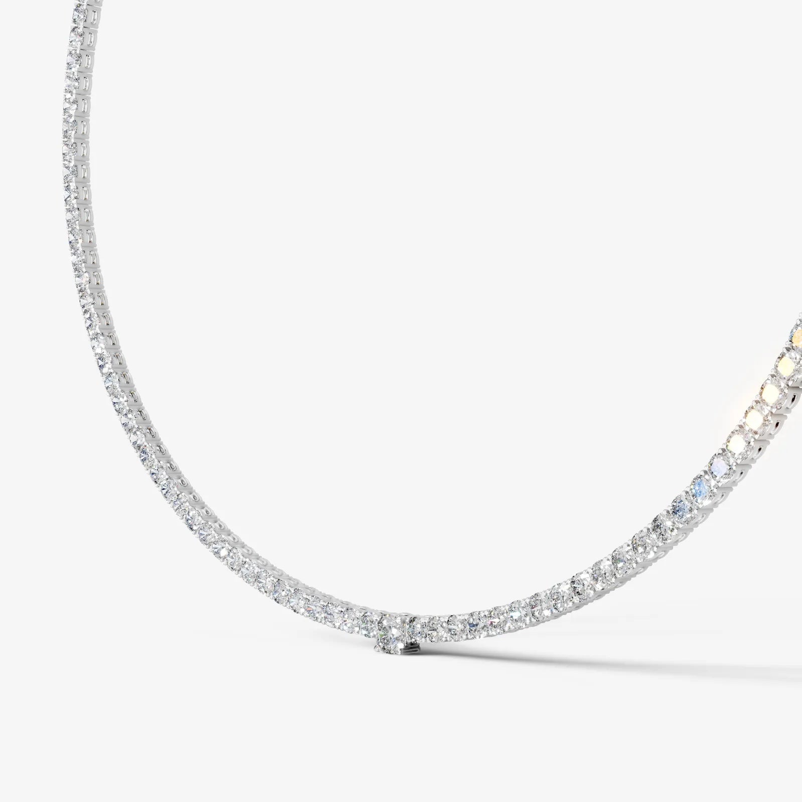 white :: luxury square cushion diamond necklace for women high jewelry design