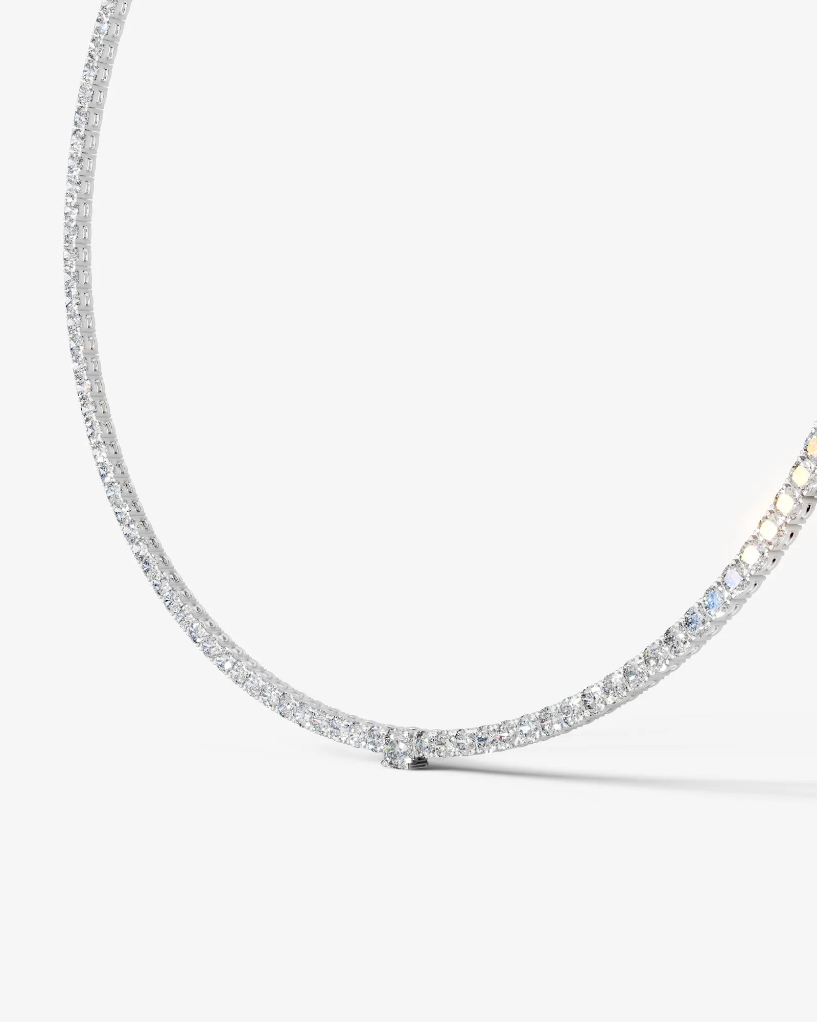 white :: luxury square cushion diamond necklace for women high jewelry design