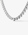 white :: heart cut lab grown diamond rivière necklace three prong setting