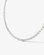 white :: oval brilliant lab grown diamond rivière necklace four prong setting