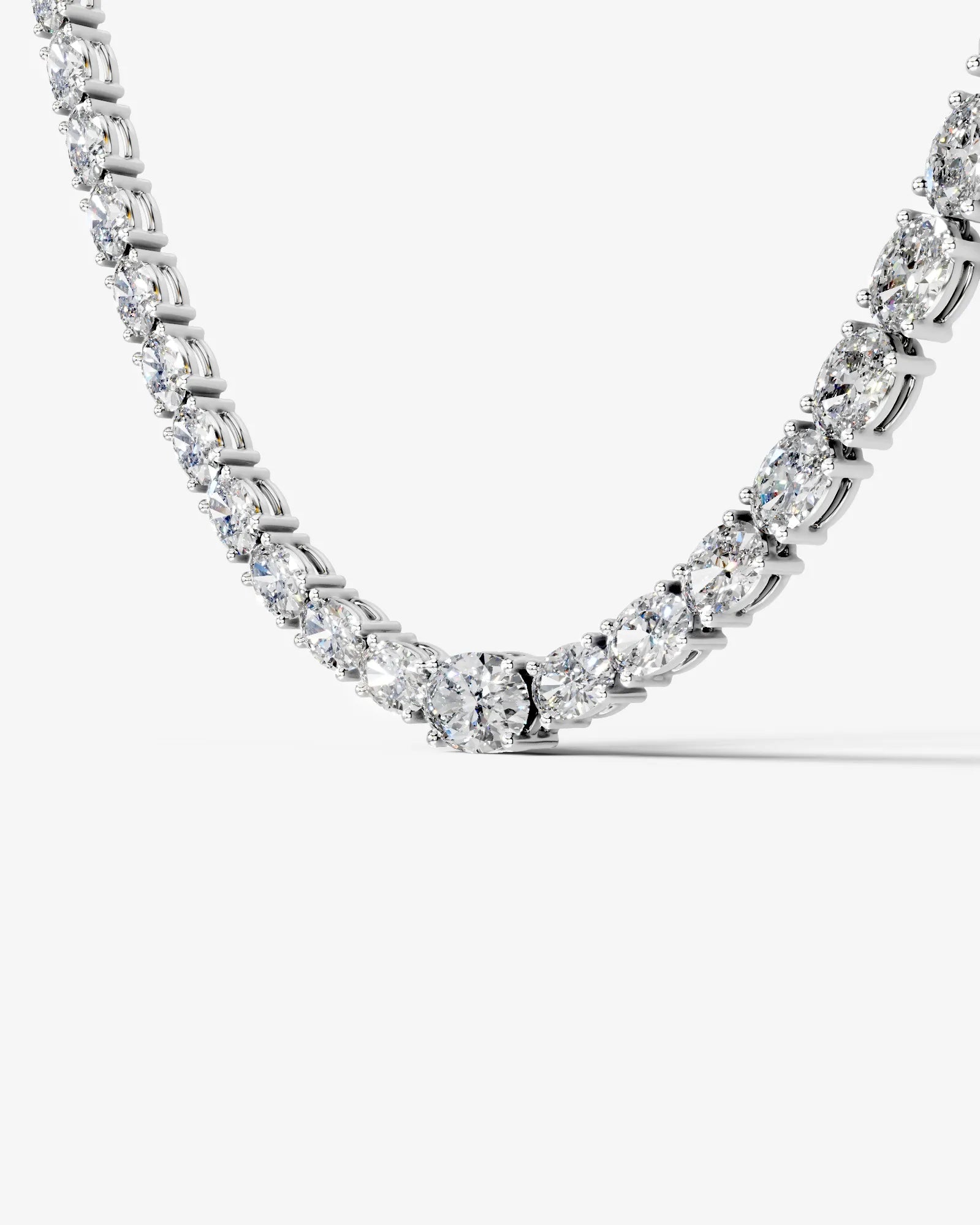 white :: luxury oval diamond necklace for women high jewelry design